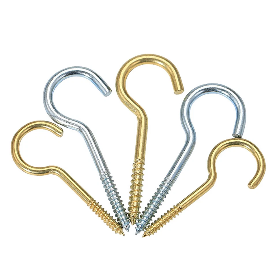 Screw in Hooks Heavy Duty Steel Ceiling Cup Hanging Eye Picture Kitchen Garage - Image 1 of 1