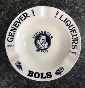 Lucas Bols 1575 Hand-Painted Delft Blue Genever Liqueurs Ashtray - Picture 1 of 7