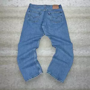 Vintage Levis Jeans 501 34x38 Regular Straight Fit Light Wash Denim Button 90s - Picture 1 of 6