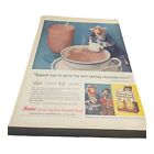 Vintage 1956 Borden’s Dutch Chocolate Milk Ephemera  Print Ad 10.5” X 13.5” C.03