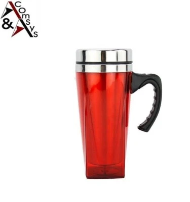 Thermobecher Kaffeebecher Isolierbecher 450ml Edelstahl Becher Kaffee to go Rot - Bild 1 von 4