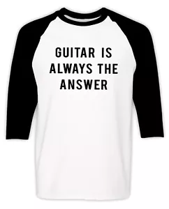 Guitar Raglan T-shirt Rock Country Blue Music Band Lover Guitarist Birthday Gift - Picture 1 of 2