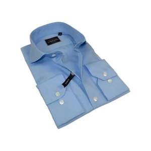 Camicia uomo Charles TYRWHITT 100% cotone collo tagliato CHT-19 blu - Foto 1 di 9