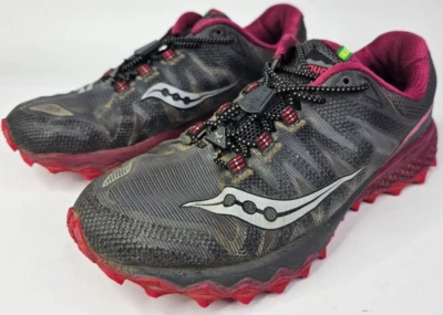Zapatillas de trail running Saucony Peregrine 7 para mujer talla 10 gris/rojo S10359-1 Foto 1 de 4