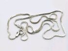 Sterling Silver Venetian Box Link Chain Necklace, Italy, 18