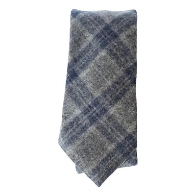 Corbata delgada TOMMY HILFIGER gris azul marino tartán mezcla de lana a cuadros Foto 1 de 3