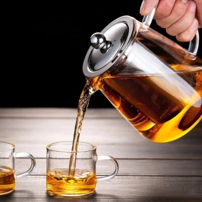 32oz Borosilicate Clear Tea Kettle with Removable Stainless Steel Filter - Image 1 of 4