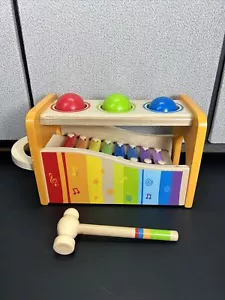 Musical Tap Pound Bench Slide Out Xylophone Wooden Mallet Ball Colorful Toddlers - Picture 1 of 12