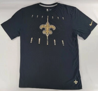 Nike New Orleans Saints Fútbol Activo Negro Equipo NFL Ropa Camisa Talla Grande Foto 1 de 4