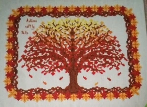Cross Stitch "AUTUMN TREE" pattern ~ leaves - Picture 1 of 1