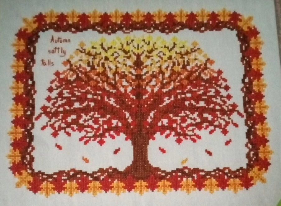 Cross Stitch "AUTUMN TREE" pattern ~ leaves - Image 1 of 1