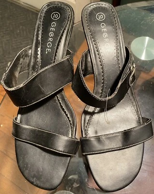 Sandalia George Tacones Negro Talla 10 Foto 1 de 4