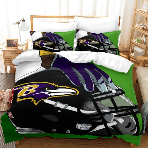 Baltimore Ravens Bedroom Comforter/Quilt Cover Pillowcases Duvet Cover Set Gifts Cover