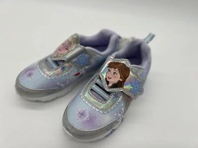Disney Frozen Toddler Girl Anna & Elsa Shimmer Light-Up Athletic Sneakers Sz 12 - Image 1 of 4
