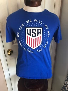 USA Soccer We Can We Are We Will Nike Blu Taglio Atletico T Shirt Uomo M - Foto 1 di 5