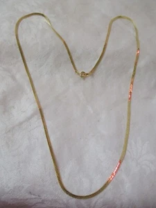 Vintage gold tone herringbone Chain Necklace New Old Stock 24" - Picture 1 of 4