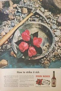 1947 Four Roses Whiskey Vintage Ad how to strike it rich - Picture 1 of 1