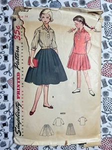 Vestido de dos piezas Simplicity patrón de costura 4825 para niñas talla 14 FF SIN CORTAR - Imagen 1 de 2