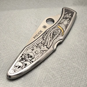 Spyderco 000616 Police Stainless Steel Folding Pocket Knife - Silver - Picture 1 of 3