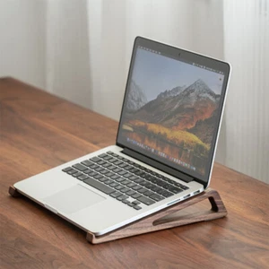 Universal Portable Wooden Laptop Holder Stand Computer Cooling Bracket Suitable - Photo 1/12
