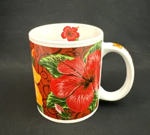 Tazza caffè Hibiscus Medley Hawaii gruppo isolani fiori isola tropicale 12 oz. - Foto 1 di 6