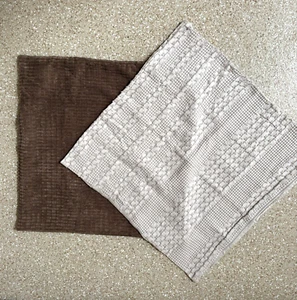 2 Pack Pillow Cover Cushion Thick polyester Brown &Beige 22" & 24" Square E1-762 - Picture 1 of 8