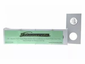 100 flip portamonete cartone/Mylar 2x2 per quarto 24,3 mm, di guardia - Foto 1 di 3
