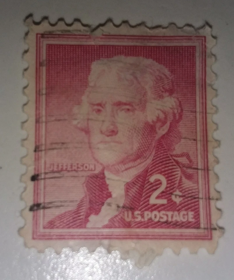 Red 2 cent 1950 Thomas Jefferson Stamp #1055 - Image 1 of 1