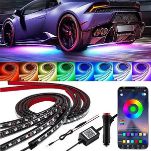 4 Pezzi Sotto Illuminazione per Auto, Controllo App Luci Multicolori Sincronizza - Foto 1 di 12