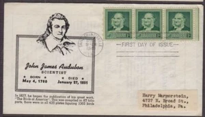 1940 Famous Americans Sc 874-35 John James Audubon scientist, Reid cachet - Picture 1 of 1