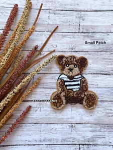 Toalla para coser pequeña toalla de 4 pulgadas de largo oso bordado apliques parches de ropa - Imagen 1 de 2