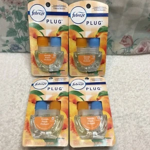 4 X Febreze Plug In Scented Oil Refill Georgia Peach Orchard Limited Edition - Picture 1 of 5