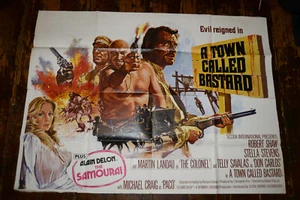 A TOWN CALLED BASTARD Vintage QUAD Poster, 1971, Tom Chantrell Art, ROBERT SHAW - Picture 1 of 6