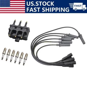 For Dodge Caravan Grand Caravan 3.3L V6 6X Spark Plugs + Wire Set & Coil UF305 - Picture 1 of 10