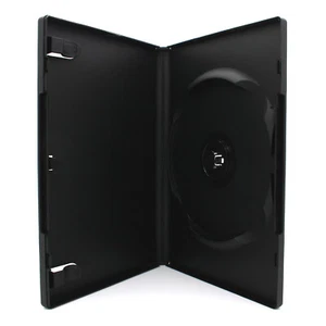 100 x 1 Fach DVD Hüllen für 1 CD / DVD / Blu-Ray Hülle | 14mm | Schwarz - Bild 1 von 3