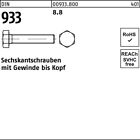 DIN 933 8.8 Sechskantschrauben mit Vollgew., M8 x 50, schwarz, 150 Stck