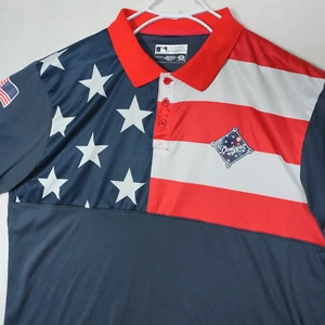 True Fan MLB Los Angeles Dodgers Patriotic Collared Polo Shirt Mens Size 2XL USA - Picture 1 of 9