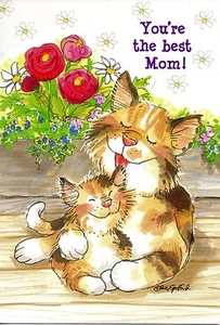 Tarjeta de felicitación del Día de la Madre de Suzy's Zoo - Carros y bigotes - Mama Camille Gatito - Imagen 1 de 5