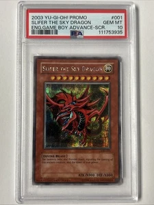 2003 YU-GI-OH! Slifer The Sky Dragon Game Boy Adv Secret Rare Promo #001 PSA 10 - Picture 1 of 2