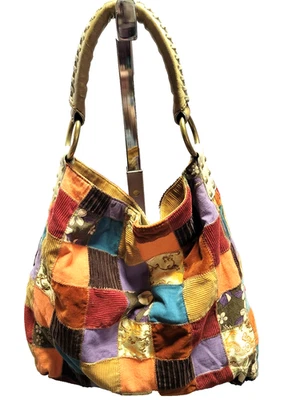 Lucky Brand VINTAGE Inspired Multi-Colored  Patchwork Whipstitch Hobo Bag - Image 1 of 4
