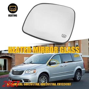2set Driver Side Heated Wing Mirror Glass Fit 08-20 Grand Caravan Town & Country - Picture 1 of 11