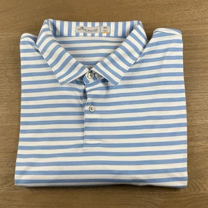 Peter Millar Featherweight Men’s 2XL/XXL Performance Golf Blue Stripe Polo - Picture 1 of 6