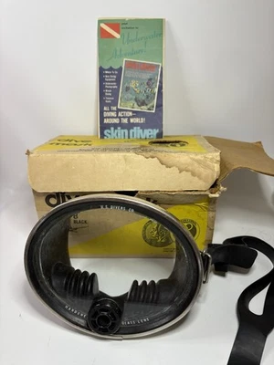 Gafas de buceo vintage Aqua-Lung US Scuba Diver Co máscara facial ovalada con caja Foto 1 de 4