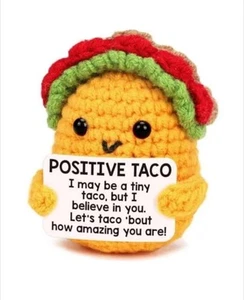 Mini taco de ganchillo positivo apoyo inspirador emocional taco positivo - Imagen 1 de 5