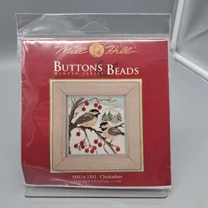 Mill Hill Buttons & Beads Chickadees mh14-3303 Cross Stitch Kit - Picture 1 of 7