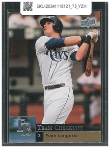 2009 UPPER DECK BASEBALL SERIES 1 Evan Longoria Team Checklist #489 - Picture 1 of 2