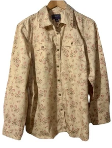 Chaps Western Hemd Knopfleiste Blumenmuster Damen Größe 1X Rosen - Bild 1 von 13