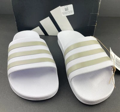 Adidas Slides Adilette Aqua para mujer talla 7 blanco arena/bronceado para hombre talla 6 Foto 1 de 4