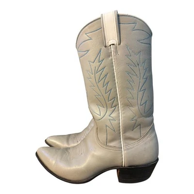 Vintage Nocona Western Cowboy Boot Gray Leather Women size 6.5 B - Image 1 of 4