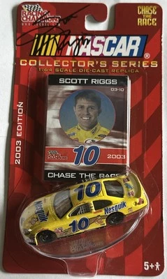 Racing Champions Chase the Race #10 Scott Riggs 2003 NASCAR Nesquik Ford Signed - Image 1 of 4